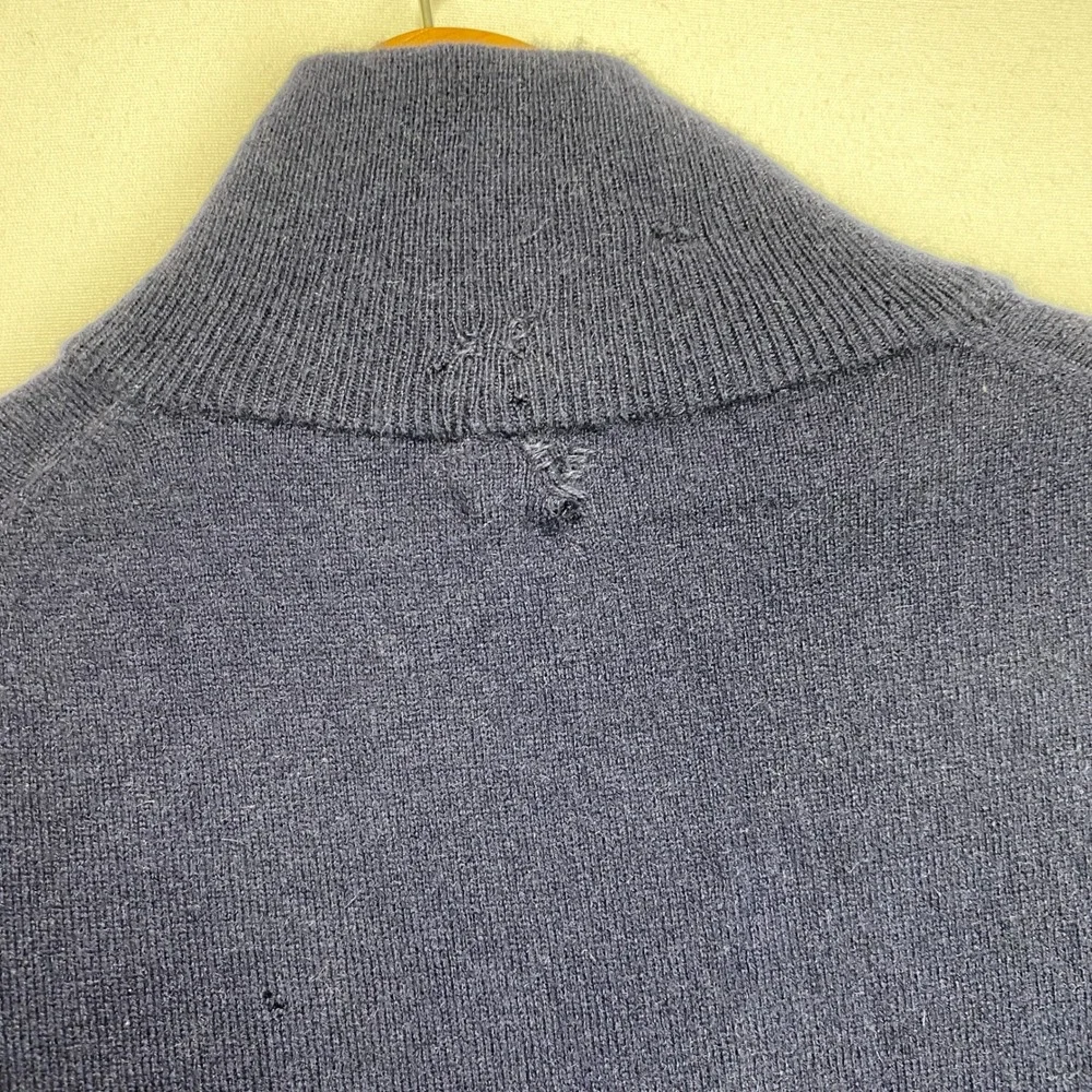 Polo Ralph Lauren Mens 100% Cashmere Quarter Zip Sweater Hunter Navy Blue M NWT